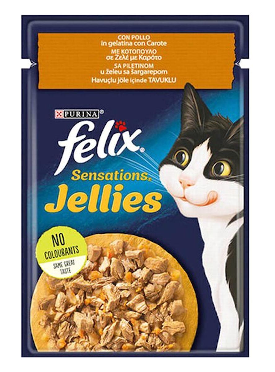 Purina Felix Sensations Havuç Tavuk Jöleli Yetişkin Yaş Kedi Maması 12x85 gr