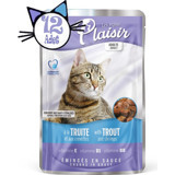 Plaisir Pouch Alabalık Karides Yetişkin Yaş Kedi Maması 12x100 gr