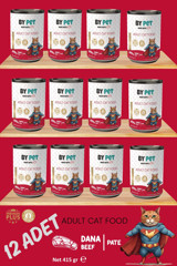 Bypet Dana Eti Yetişkin Yaş Kedi Maması 12x415 gr