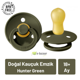 Bibs Colour 18 Ay+ Delikli Ortodontik Damaklı Kauçuk Emzik Koyu Yeşil