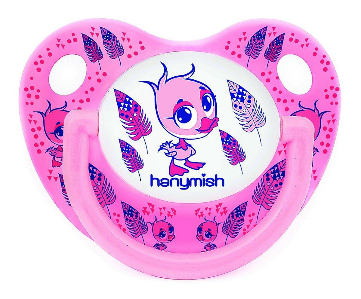 Hanymish 18 Ay+ Delikli Ortodontik Kiraz Uçlu Damaklı Silikon Emzik Pembe