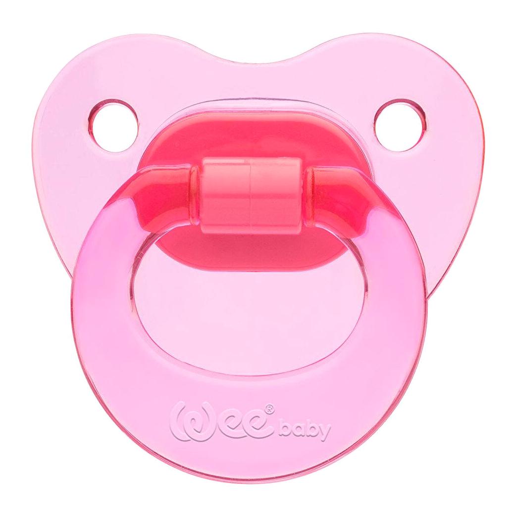 Wee Baby Akide 6-18 Ay Ortodontik Kiraz Uçlu Damaklı Silikon Emzik Pembe