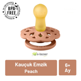 Bibs Boheme 6-18 Ay Delikli Ortodontik Kiraz Uçlu Damaklı Kauçuk Emzik Şeftali Rengi