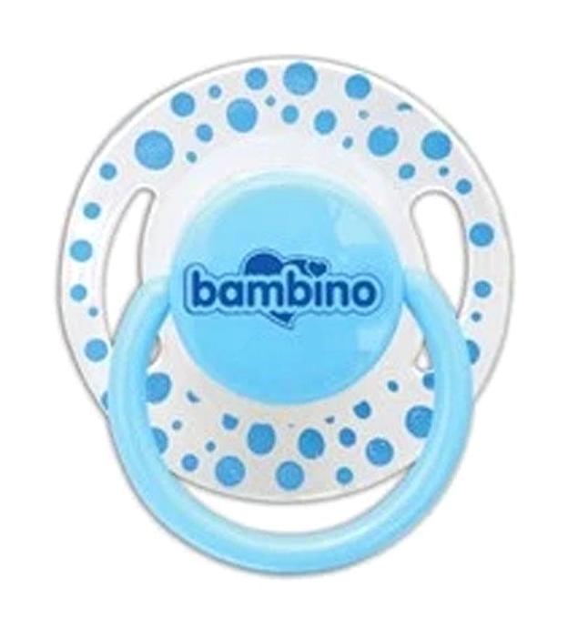 Bambino 6-18 Ay Delikli Ortodontik Kiraz Uçlu Damaklı Silikon Emzik Mavi
