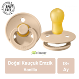Bibs Colour 18 Ay+ Delikli Ortodontik Kiraz Uçlu Damaklı Kauçuk Emzik Krem