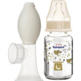 Bambino Silikon Yenidoğan Yavaş Akışlı 0-6 Ay Desenli Krem Biberon 125 ml
