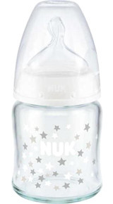 Nuk First Choice Silikon Desenli Mavi Biberon 120 ml