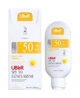 Uber 50 Faktör Tüm Ciltler İçin Nemlendirici Suya Dayanıklı Yüz Güneş Kremi 100 ml