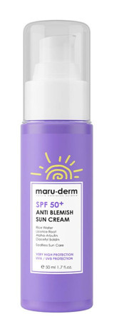 Maru.Derm 50 Faktör Tüm Ciltler İçin Leke Karşıtı Nemlendirici Suya Dayanıklı Yüz Güneş Kremi 50 ml