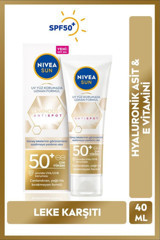 Nivea Luminous630 50 Faktör Tüm Ciltler İçin Leke Karşıtı Nemlendirici Suya Dayanıklı Yüz ve Vücut Güneş Kremi 40 ml