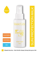 Masse Leur Sun Protection Milk 50 Faktör Tüm Ciltler İçin Leke Karşıtı Nemlendirici Yaşlanma Karşıtı Yağsız Suya Dayanıklı Yüz ve Vücut Güneş Kremi 100 ml
