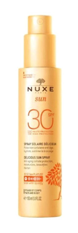 Nuxe 30 Faktör Tüm Ciltler İçin Leke Karşıtı Nemlendirici Yağsız Suya Dayanıklı Yüz ve Vücut Güneş Kremi 150 ml