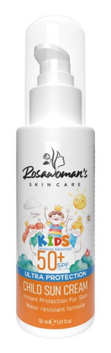 Rosawomans 50 Faktör Tüm Ciltler İçin Leke Karşıtı Nemlendirici Yağsız Suya Dayanıklı Yüz ve Vücut Güneş Kremi 2x50 ml