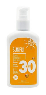 Sunfui 30 Faktör Tüm Ciltler İçin Nemlendirici Suya Dayanıklı Yüz ve Vücut Güneş Kremi 200 ml