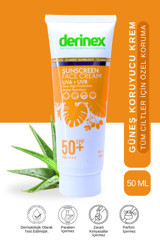 Derinex 50 Faktör Tüm Ciltler İçin Nemlendirici Suya Dayanıklı Yüz Güneş Kremi 50 ml