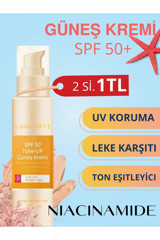 Luminate Renkli 50 Faktör Tüm Ciltler İçin Leke Karşıtı Nemlendirici Yağsız Suya Dayanıklı Yüz Güneş Kremi 50 ml