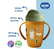Wee Baby Friends Pipetli Kulplu 6+ Ay 265 ml Alıştırma Bardağı Turuncu