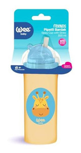 Wee Baby Friends Pipetli Kulpsuz 6+ Ay 300 ml Alıştırma Bardağı Turuncu