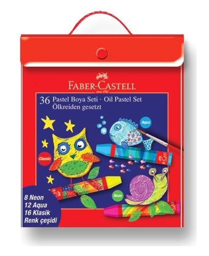 Faber-Castell Aqua Çantalı 36'lı Yağlı Pastel Boya Seti