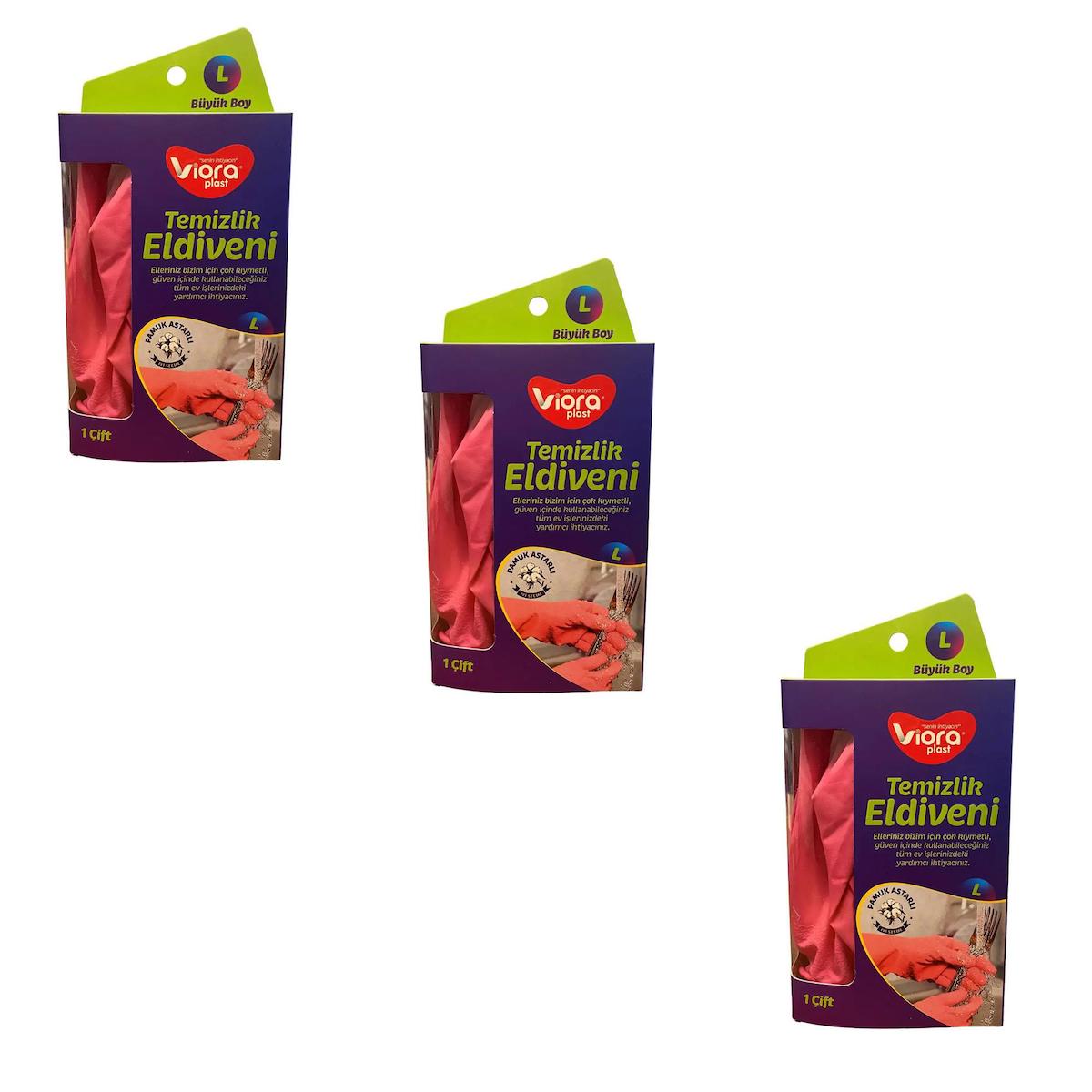 Viora Large Temizlik Eldiveni 3 Paket