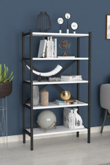 Bofigo 5 Raflı Suntalam 120 cm Beyaz Kitaplık