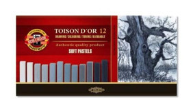 Koh-i Noor Toison D'Or Soft Gri Tonlar 12 Renk Köşeli Pastel Boya