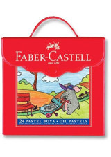 Faber-Castell Plastik Çantalı Tutuculu 24 Renk Pastel Boya