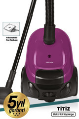 Goldmaster Titiz 700 W Yatay Hepa Filtreli Toz Torbalı Süpürge Mor