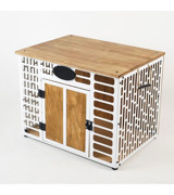 Colorfull Worlds Küçük Irk Iç Mekan Metal Yapı Köpek Kulübesi, Metal Sandık Köpek Evi, Dekoratif Metal Köpek Evi