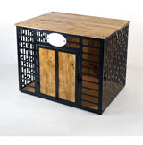 Colorfull Worlds Büyük Irk Iç Mekan Metal/ahşap Köpek Kulübesi, Metal/ahşap Sandık Köpek Evi, Dekoratif Köpek Evi