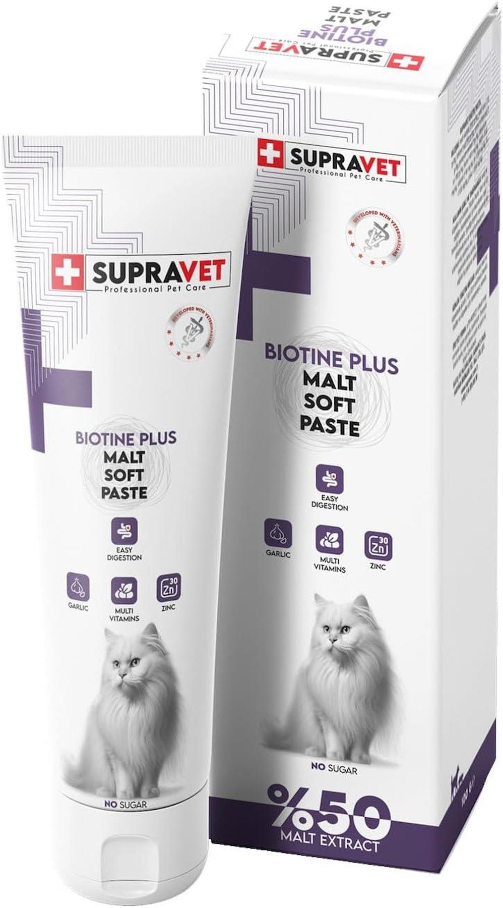 Supravet Biotine Plus B Vitamini Tüy Dökme Yetişkin-Yavru Kedi Vitamini Macun 100 gr