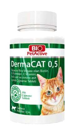 Bio PetActive DermaCat B Vitamini E Vitamini Tüy Dökme Yavru Kedi Vitamini Tablet 150 Adet