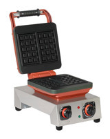 Omake WFL21.E12.0301.Z5F Kareli Tekli 2500 W Kırmızı Siyah Waffle Makinesi