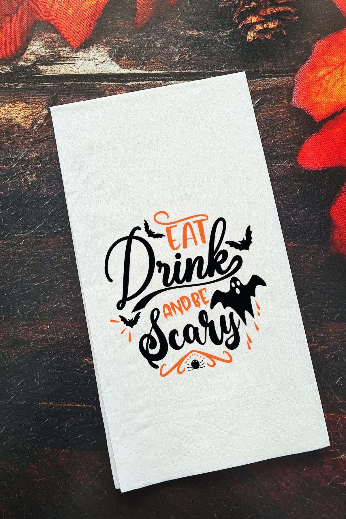 Pekshop Eat Drink And Be Scary Desenli Sunum Kağıt Peçete 20'li