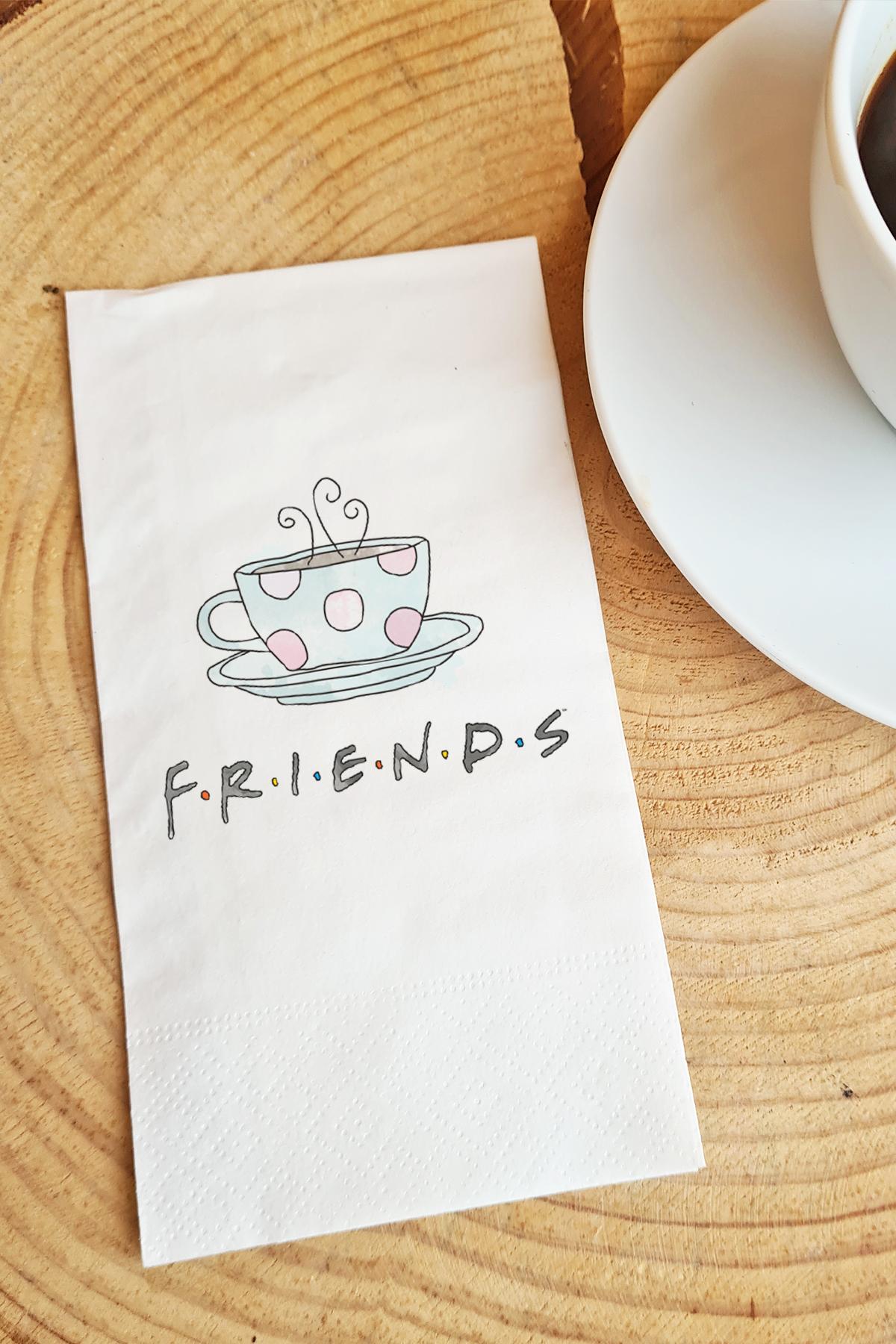 Pekshop Friends Desenli Sunum Kağıt Peçete 20'li