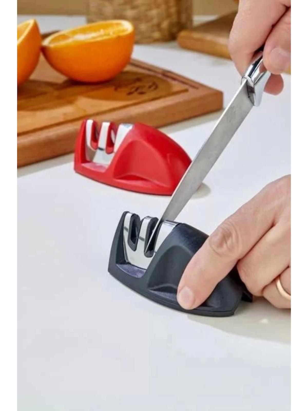 Cooker 2 Açılı Bıçak Bileyici Kırmızı Siyah