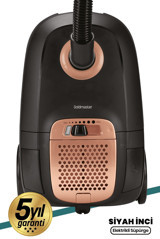 Goldmaster Siyah Inci 900 W Yatay Hepa Filtreli Toz Torbalı Süpürge Gold - Siyah