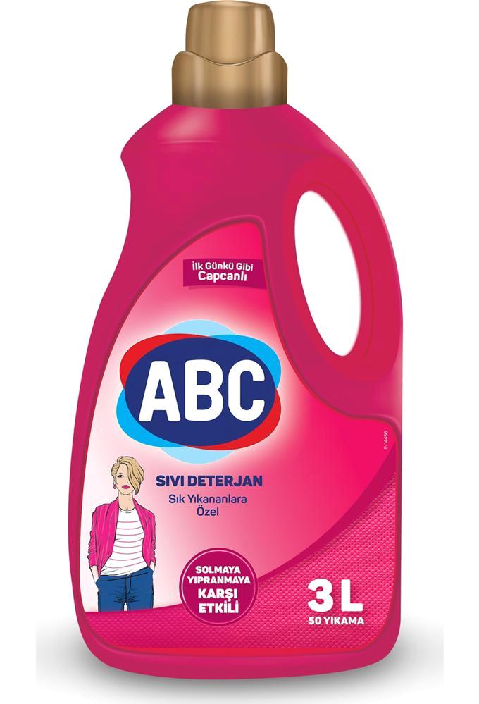 Abc Tüm Renkler İçin 50 Yıkama Sıvı Deterjan 3 lt