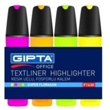 Gıpta 4'lü Neon Renkli Fosforlu Kalem Seti