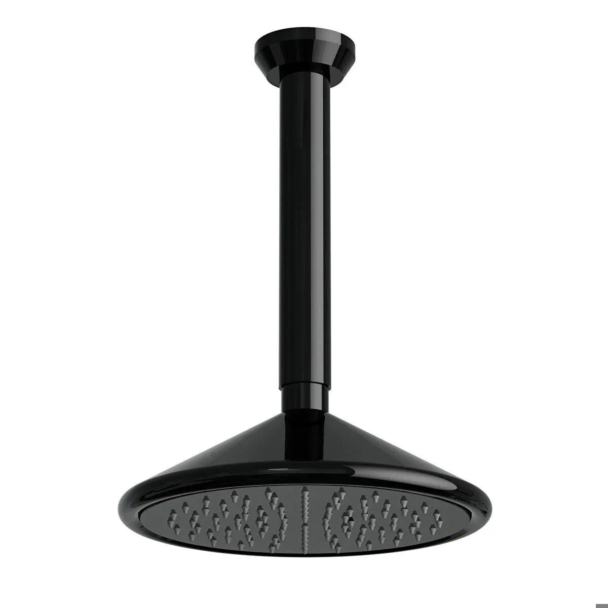 Vitra Liquid A4575039 Krom Arıtmalı Tasarruflu Yuvarlak Yağmur Tepe Duş Başlığı Siyah
