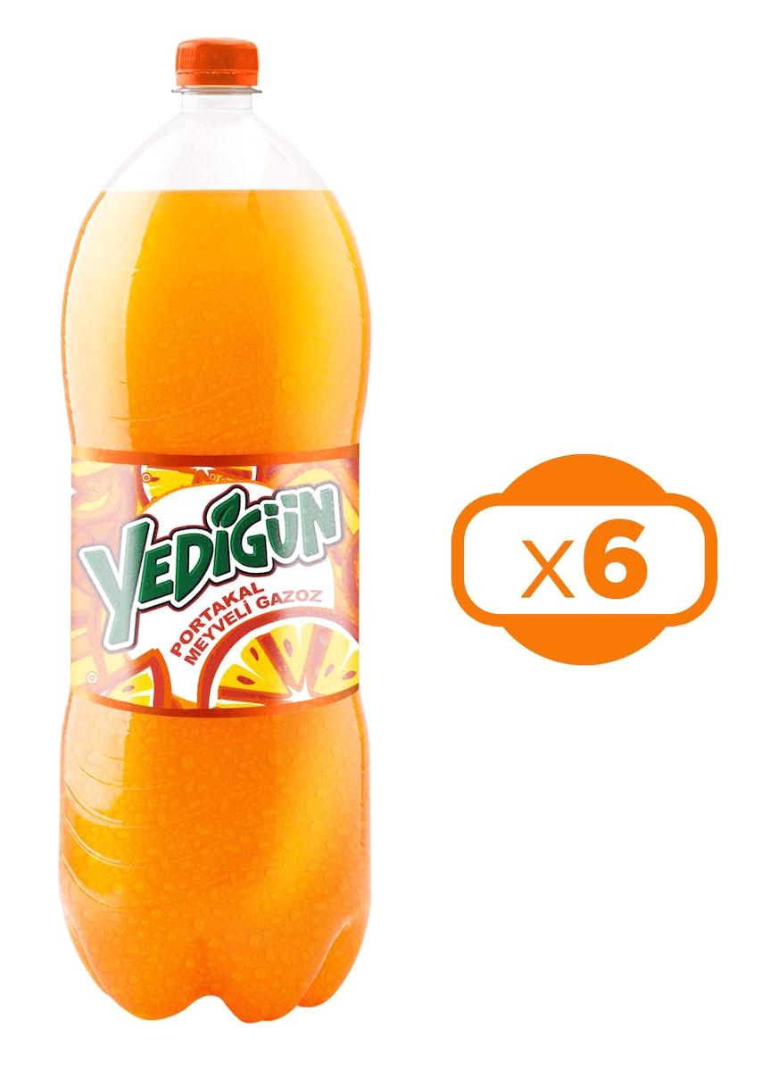 Yedigün Portakallı Pet Gazoz 6 Adet 2.5 lt