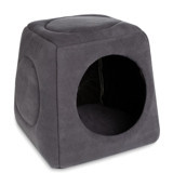 CatHouse Yıkanabilir Tek Fonksiyonlu 40x40 cm Mağara Kedi Yatağı Gri