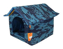 Lavista Tek Fonksiyonlu 59x39x45 cm Üstü Kapalı Kedi Yatağı Mavi