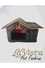 Lavista Tek Fonksiyonlu 56x36x45 cm Üstü Kapalı Kedi Yatağı Siyah
