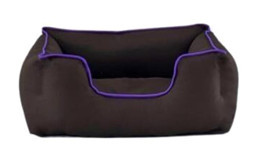 Pet Comfort Alpha Yıkanabilir Tek Fonksiyonlu 60x50 cm Sepet Kedi Yatağı Kahverengi-Mor