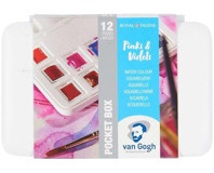 Van Gogh 12'li Pembe Violet Renkler Yarım Tablet Sulu Boya