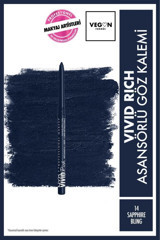 Nyx Makeup Vivid Rich 14 Sapphire Bling Asansörlü Mat Akmayan Lacivert Göz Kalemi