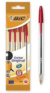 Bic Cristal Medium 1.0 mm Kırmızı 4'lü Tükenmez Kalem