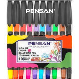 Pensan Sign Up 10 Renkli 1 mm 10'lu Tükenmez Kalem Seti