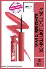 Nyx Vivid Brights Suya Dayanıklı Işıltılı Neon Kırmızı Kalıcı İnce Uçlu Fırça Sıvı Eyeliner